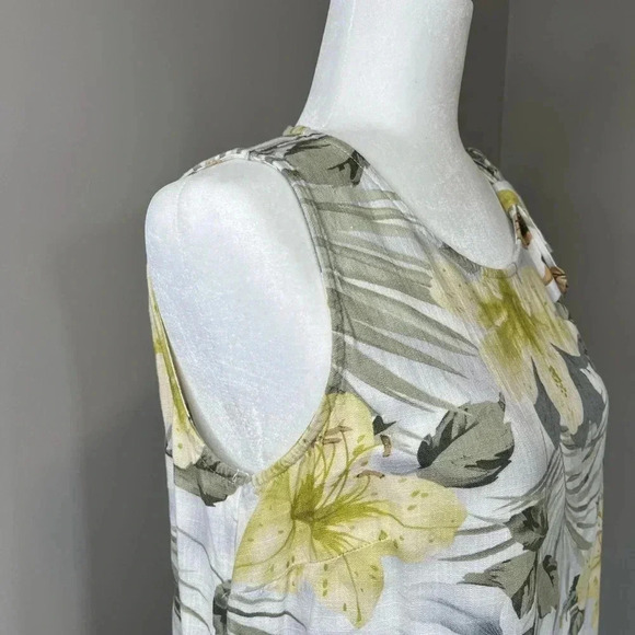 Charlie Tropical Floral Pattern Sleeveless Shift Dress - Picture 5 of 10